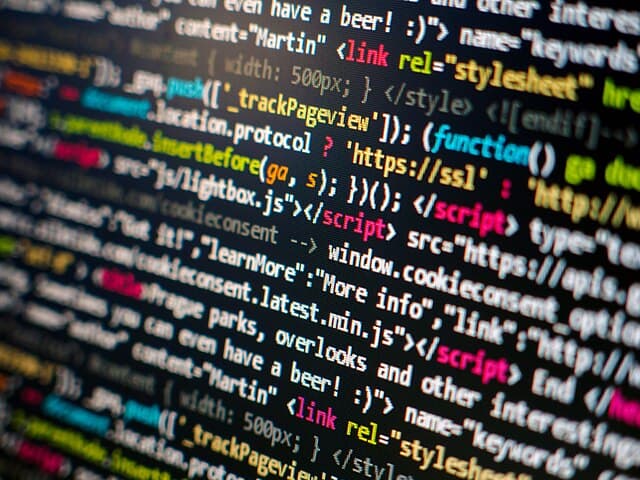 Programming code on screen